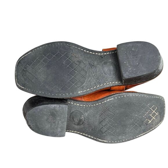 Frye Harness 12R Motorcycle Cowboy Boots Womens 9M Camel Brown Leather Cognac - Picture 5 of 11